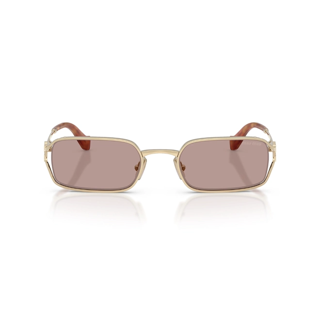 Óculos de Sol Miu Miu 0MU C50S ZVN20I52 Metal Dourado com lentes na cor Violeta e Marrom 2