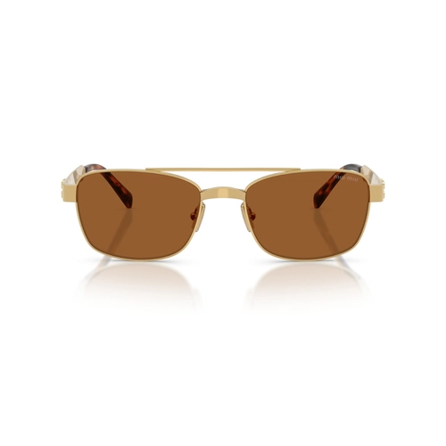 Óculos de Sol Miu Miu 0MU C52S 5AK20V56 Metal Dourado com lentes na cor Marrom