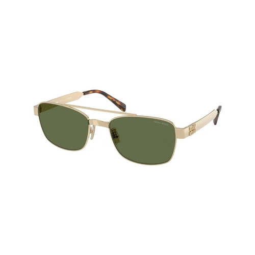 Óculos de Sol Miu Miu 0MU C52S ZVN71A56 Metal Dourado com lentes na cor Verde
