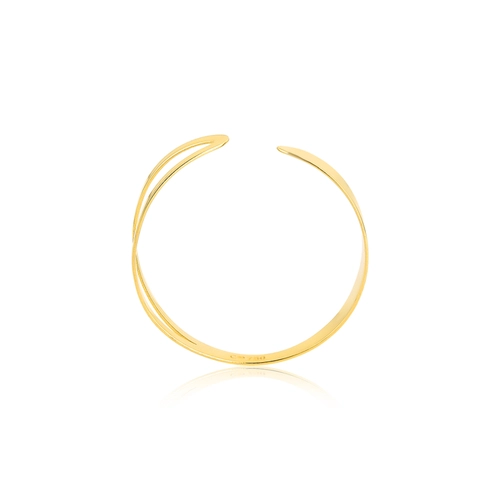 Anel Slim orgânico em ouro 18k design aberto polido