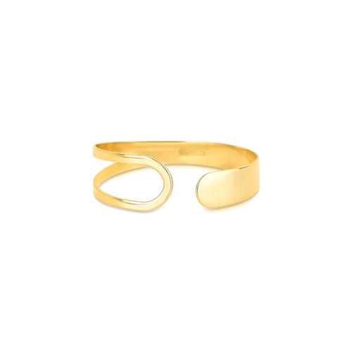 Anel Slim Orgânico vazado em ouro 18k design aberto polido