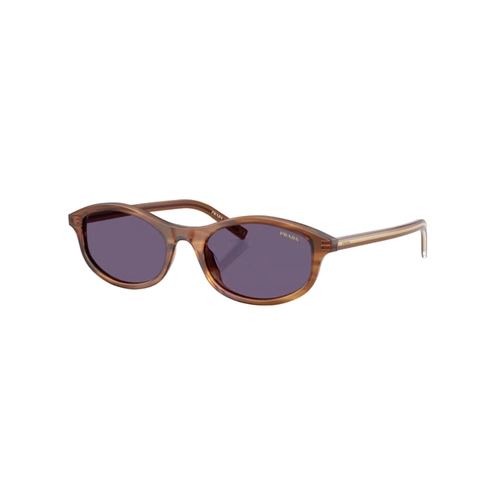 Óculos de Sol Prada 0PR D17S 25O70W52 Acetato Marrom Mesclado com lentes na cor Violeta
