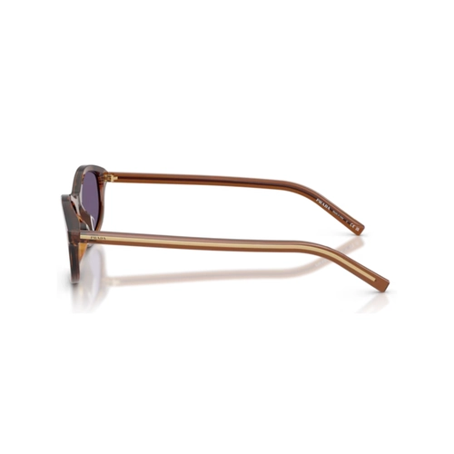 Óculos de Sol Prada 0PR D17S 25O70W52 Acetato Marrom Mesclado com lentes na cor Violeta