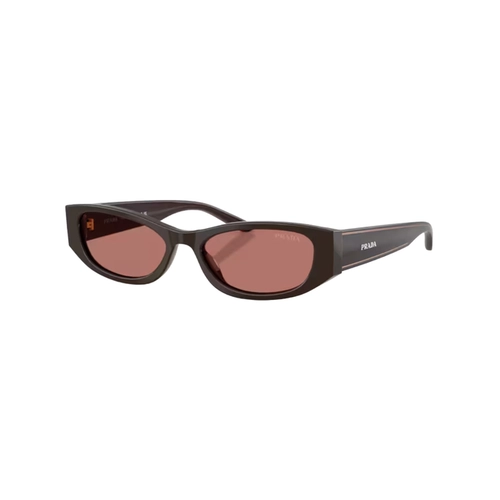 Óculos de Sol Prada 0PR D22S 27I80W54 Acetato Verde Escuro com lentes na cor Vinho