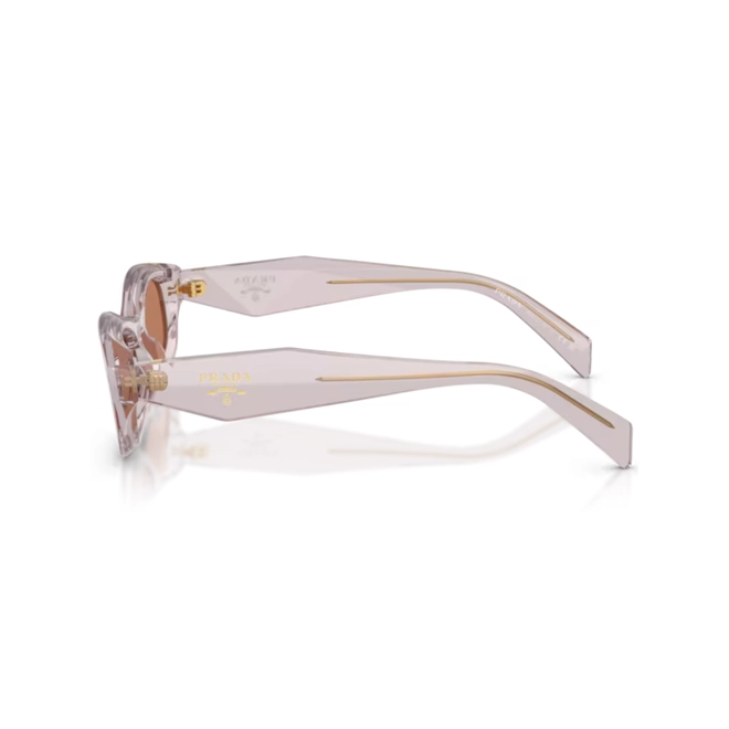 Óculos de Sol Prada 0PR D24S 12W10I54 Acetato Lilás Transparente com lentes na cor Marrom 3