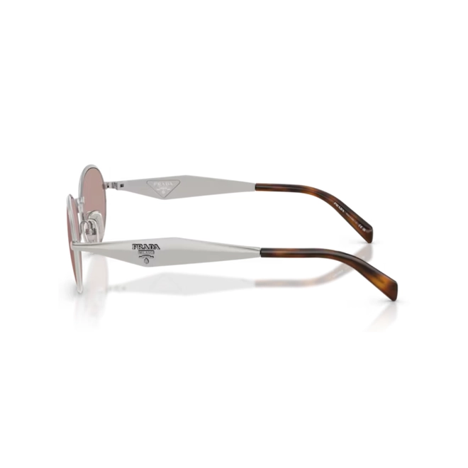 Óculos de Sol Prada 0PR D57S 1BC20I54 Metal Prata com lentes na cor Marrom e Violeta 3