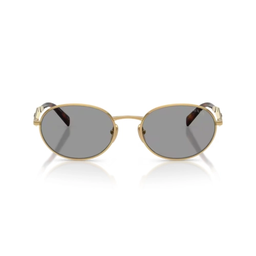 Óculos de Sol Prada 0PR D57S 5AK50Q54 Metal Dourado com lentes na cor Cinza