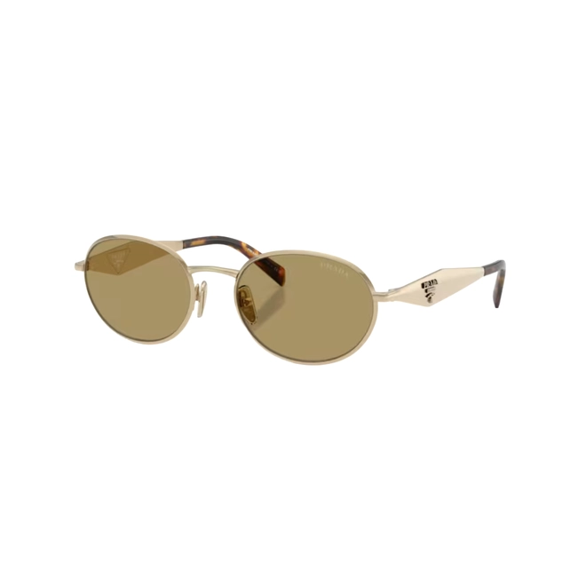 Óculos de Sol Prada 0PR D57S ZVN70G54 Metal Dourado Pálido com lentes na cor Verde Oliva 1