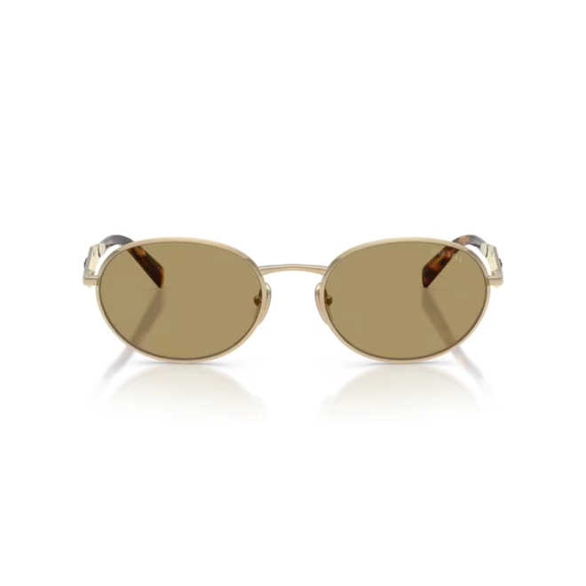 Óculos de Sol Prada 0PR D57S ZVN70G54 Metal Dourado Pálido com lentes na cor Verde Oliva 2