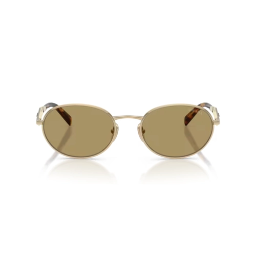 Óculos de Sol Prada 0PR D57S ZVN70G54 Metal Dourado Pálido com lentes na cor Verde Oliva