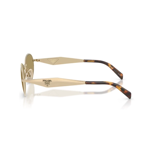 Óculos de Sol Prada 0PR D57S ZVN70G54 Metal Dourado Pálido com lentes na cor Verde Oliva