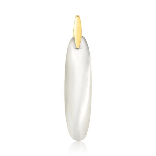 Pingente Slim Orgânico em ouro 18k oval alongado da gema Madrepérola