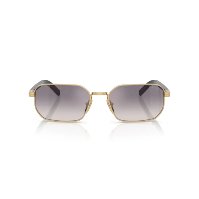 Óculos de Sol Prada 0PR D62S 5AK60W56 Metal Dourado com lentes na cor Azul Degradê Espelhado 2