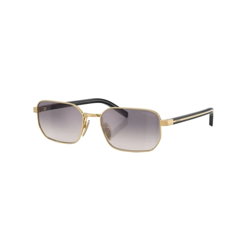 Óculos de Sol Prada 0PR D62S 5AK60W56 Metal Dourado com lentes na cor Azul Degradê Espelhado
