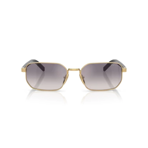 Óculos de Sol Prada 0PR D62S 5AK60W56 Metal Dourado com lentes na cor Azul Degradê Espelhado