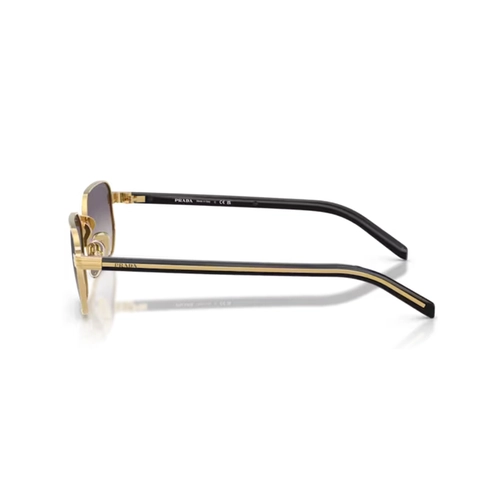 Óculos de Sol Prada 0PR D62S 5AK60W56 Metal Dourado com lentes na cor Azul Degradê Espelhado