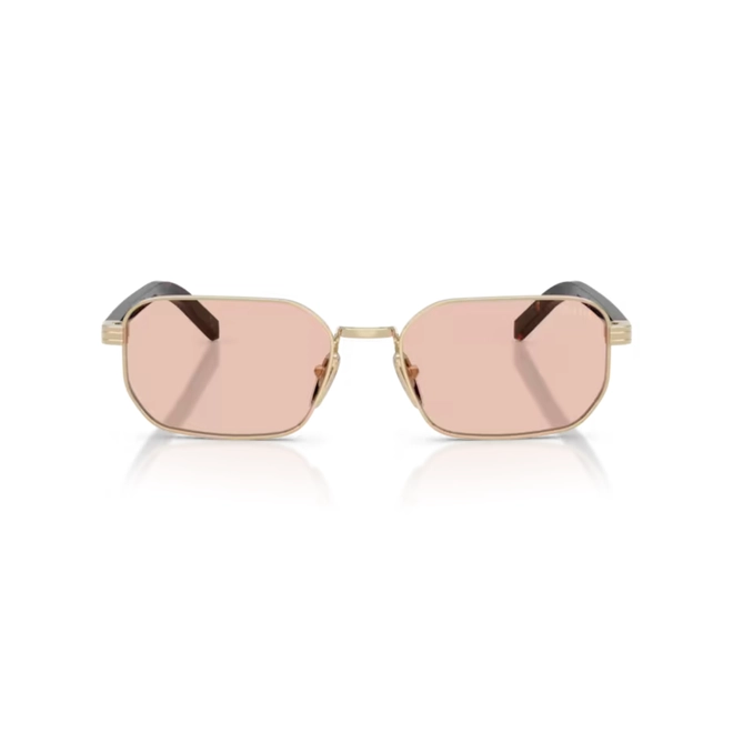 Óculos de Sol Prada 0PR D62S ZVN50V56 Metal Dourado Pálido com lentes na cor Rosa 2