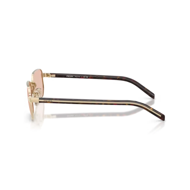 Óculos de Sol Prada 0PR D62S ZVN50V56 Metal Dourado Pálido com lentes na cor Rosa 3