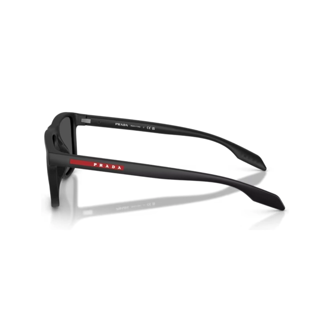 Óculos de Sol Prada Linea Rossa 0PS C01S 12P08Z55 Acetato Preto Fosco com lentes na cor Cinza Escuro 3