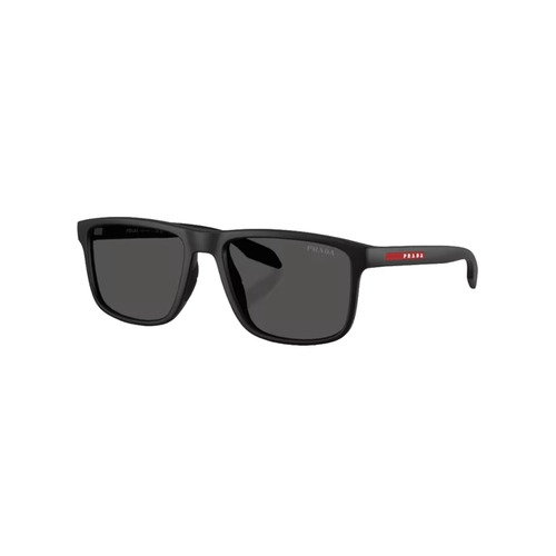 Óculos de Sol Prada Linea Rossa 0PS C01S 12P08Z55 Acetato Preto Fosco com lentes na cor Cinza Escuro