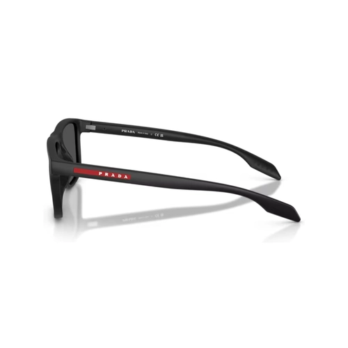 Óculos de Sol Prada Linea Rossa 0PS C01S 12P08Z55 Acetato Preto Fosco com lentes na cor Cinza Escuro