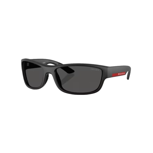 Óculos de Sol Prada Linea Rossa 0PS C04S 1BO08Z65 Acetato Preto Fosco com lentes na cor Cinza Escuro