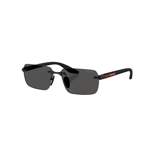 Óculos de Sol Prada Linea Rossa 0PS C52S 1BO08Z57 Metal Preto Fosco com lentes na cor Cinza Escuro 1