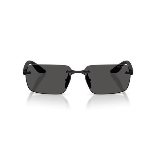 Óculos de Sol Prada Linea Rossa 0PS C52S 1BO08Z57 Metal Preto Fosco com lentes na cor Cinza Escuro