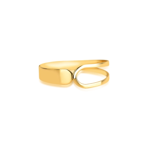 Anel Slim Orgânico em ouro 18k design aro aberto e polido