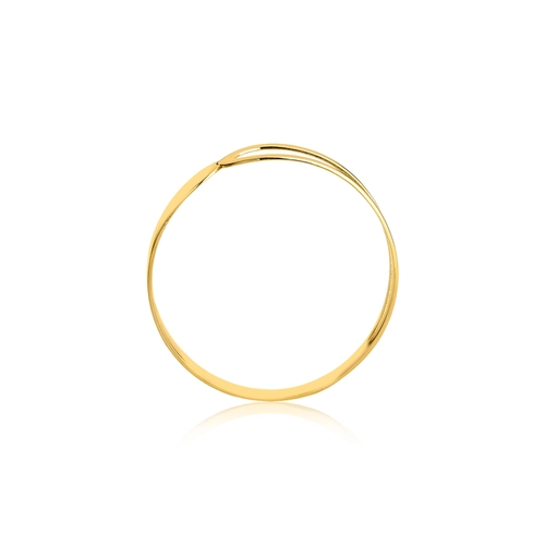 Anel Slim Orgânico em ouro 18k design aro aberto e polido