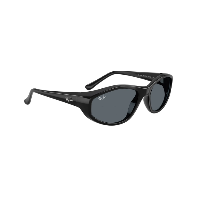 Óculos de Sol Ray-Ban 0RB2228 601/R559 Acetato Preto Polido com lentes na cor Azul 3
