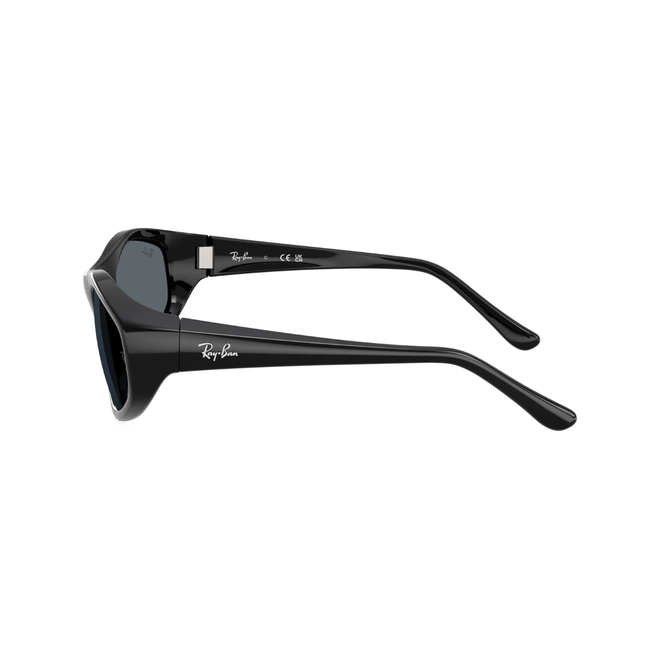 Óculos de Sol Ray-Ban 0RB2228 601/R559 Acetato Preto Polido com lentes na cor Azul 4