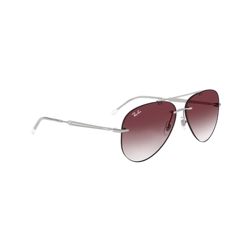Óculos de Sol Ray-Ban 0RB3791 003/8H59 Metal Prata Polido com lentes na cor Violeta Degradê