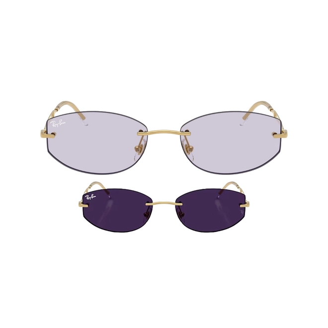 Óculos de Sol Ray-Ban 0RB3792 001/MH55 Metal Dourado com lentes na cor Roxo Fotocromático 2