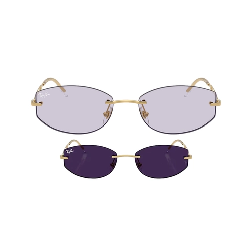 Óculos de Sol Ray-Ban 0RB3792 001/MH55 Metal Dourado com lentes na cor Roxo Fotocromático