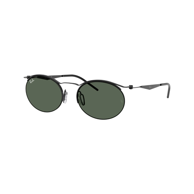 Óculos de Sol Ray-Ban 0RB8551 92817154 Metal Preto Fosco com lentes na cor Verde Escuro 1