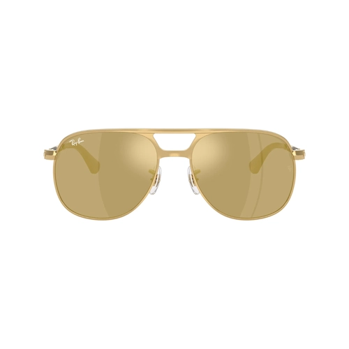 Óculos de Sol Ray-Ban Bill Max 0RB3793 001/9356 Metal Dourado com lentes na cor Marrom Espelhado
