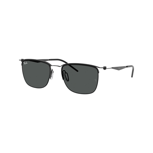 Óculos de Sol Ray-Ban 0RB8550 92818753 Metal Preto com lentes na cor Cinza