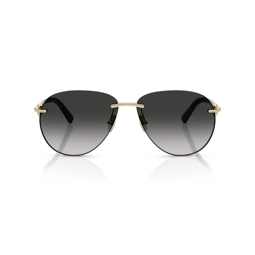 Óculos de Sol Tiffany 0TF3124 62413C59 Metal e Acetato Dourado Pálido com lentes na cor Cinza Degradê
