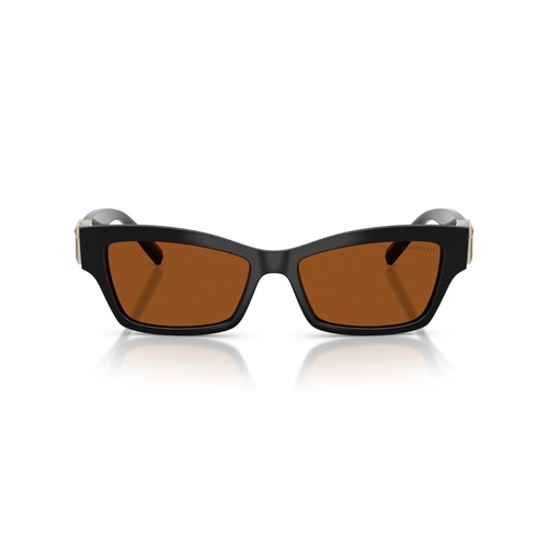Óculos de Sol Tiffany 0TF4269U 84767353 Acetato Preto com lentes na cor Marrom Escuro