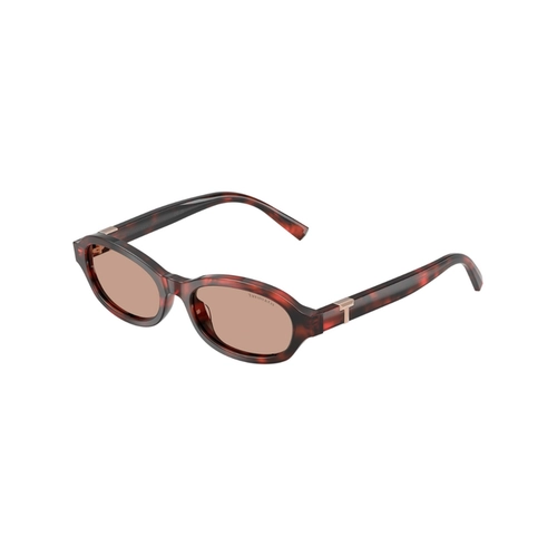 Óculos de Sol Tiffany 0TF4270U 84787352 Acetato Vermelho Mesclado com lentes na cor Marrom