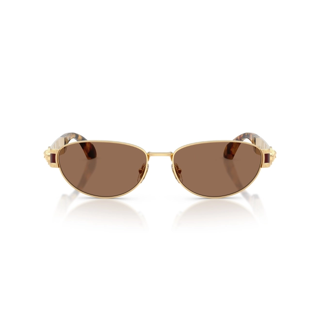Óculos de Sol Versace 0VE2304 15237356 Metal Dourado com lentes na cor Marrom Escuro 2