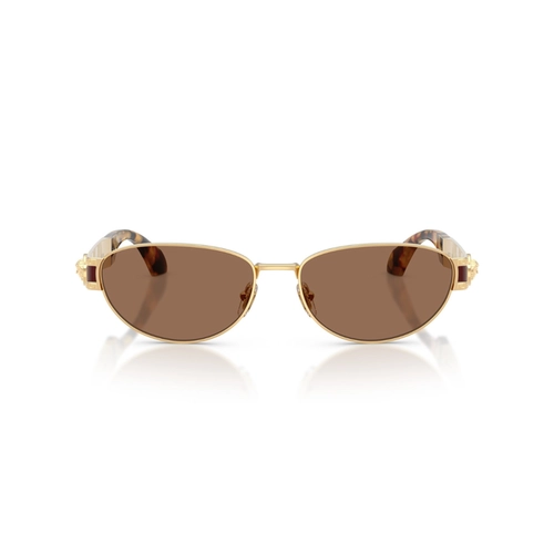 Óculos de Sol Versace 0VE2304 15237356 Metal Dourado com lentes na cor Marrom Escuro