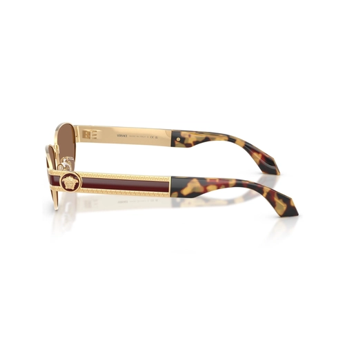 Óculos de Sol Versace 0VE2304 15237356 Metal Dourado com lentes na cor Marrom Escuro