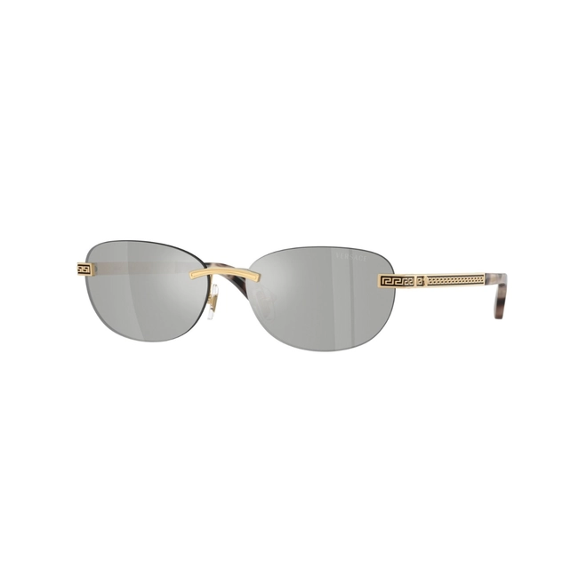 Óculos de Sol Versace 0VE2307 15238V56 Metal Dourado com lentes na cor Prata Espelhado 1
