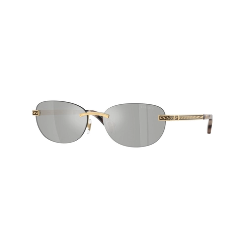 Óculos de Sol Versace 0VE2307 15238V56 Metal Dourado com lentes na cor Prata Espelhado