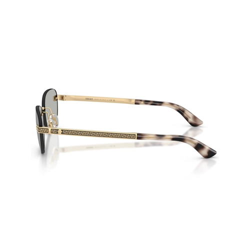 Óculos de Sol Versace 0VE2307 15238V56 Metal Dourado com lentes na cor Prata Espelhado
