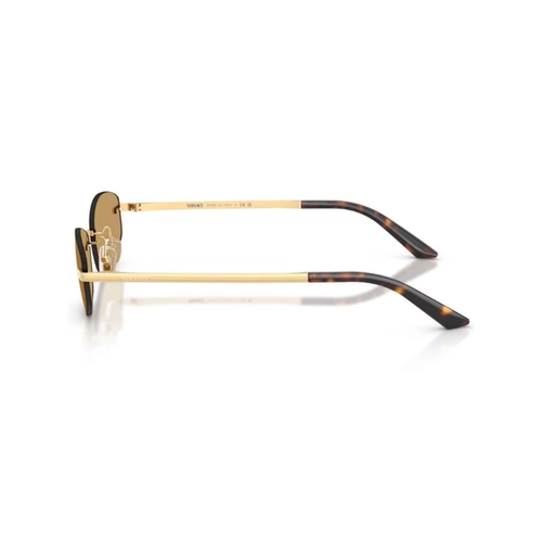 Óculos de Sol Versace 0VE2308D 15237354 Metal Dourado com lentes na cor Marrom