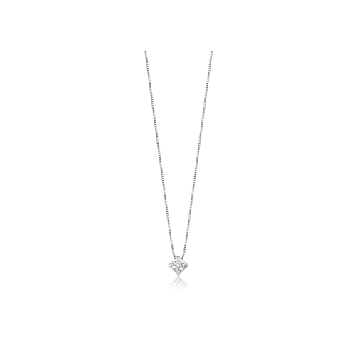 Gargantilha Solitários Classic em corrente ouro branco 18k ponto de luz 25pts de Diamantes