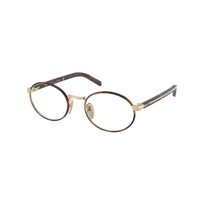 Óculos de Grau Prada 0PR B55V 20L1O1 49 Metal Marrom Mesclado e Dourado 1